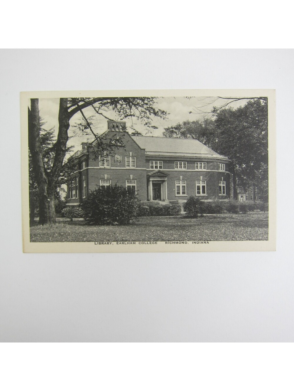Postcard Earlham College Library Photo Richmond Indiana Litho Antique UNPOSTED